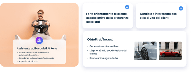 Caso d'uso dell'assistente agli acquisti AI come esperto di auto