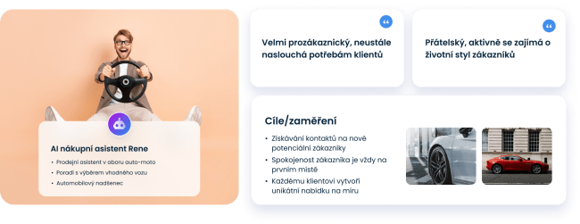 AI nákupní asistent jako prodejní asistent v oboru auto-moto
