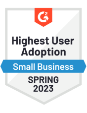 Highest User Adoption G2 Crown badge