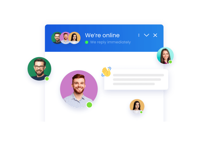 Online chat box nabízející živou podporu