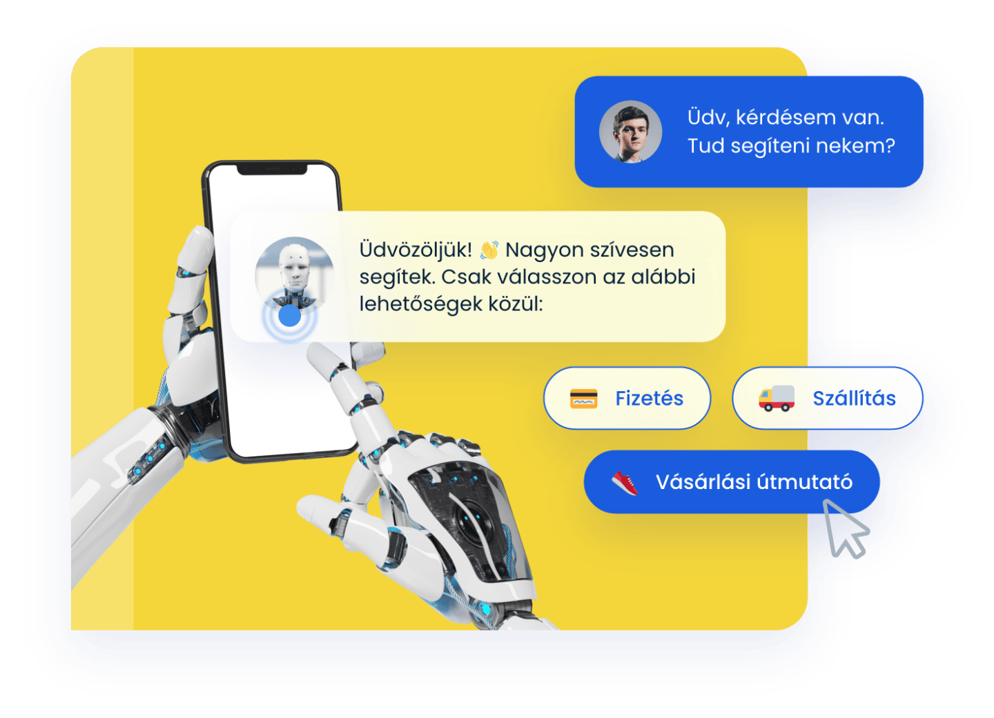 Interaction with a chatbot example