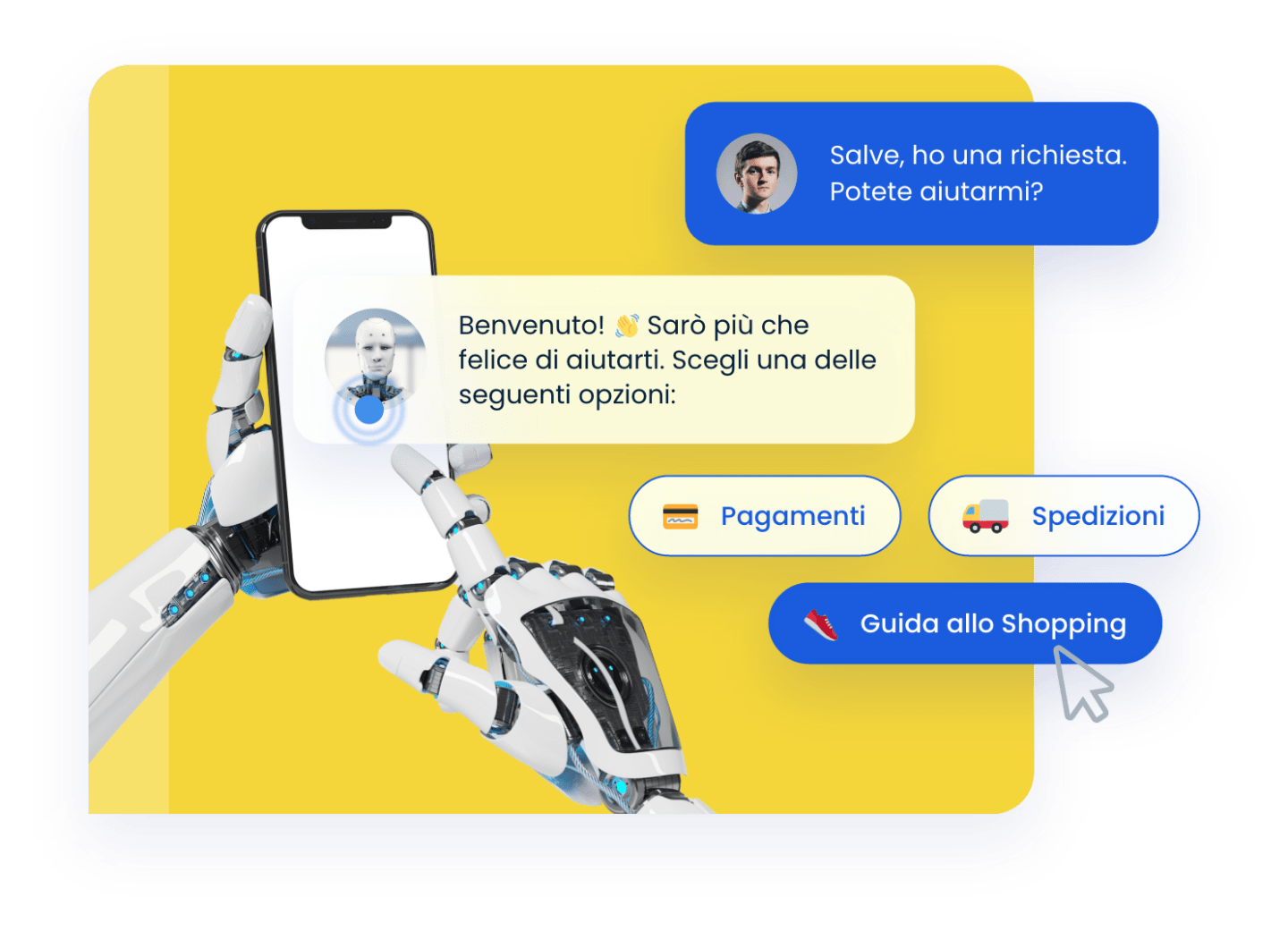 Esempio di interazione con un chatbot