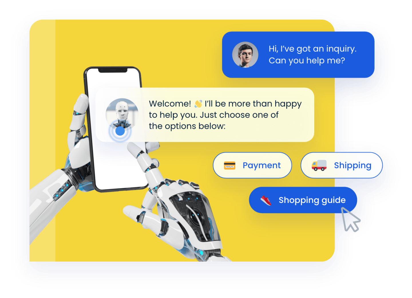 Interaction with a chatbot example