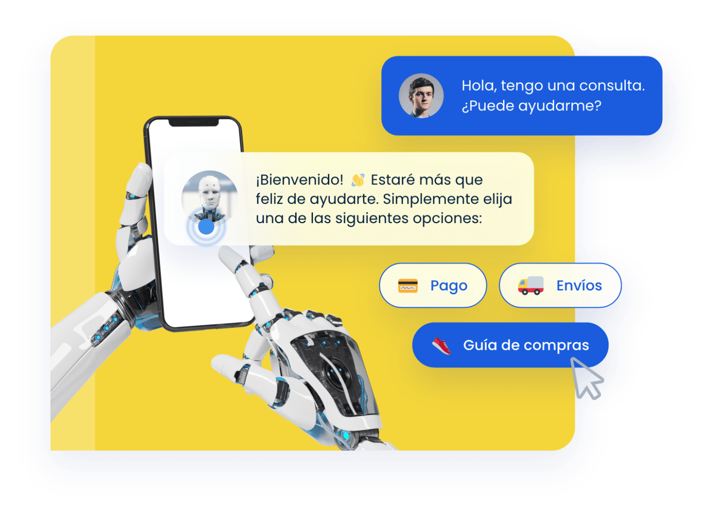 Ejemplo de interacción con chatbot