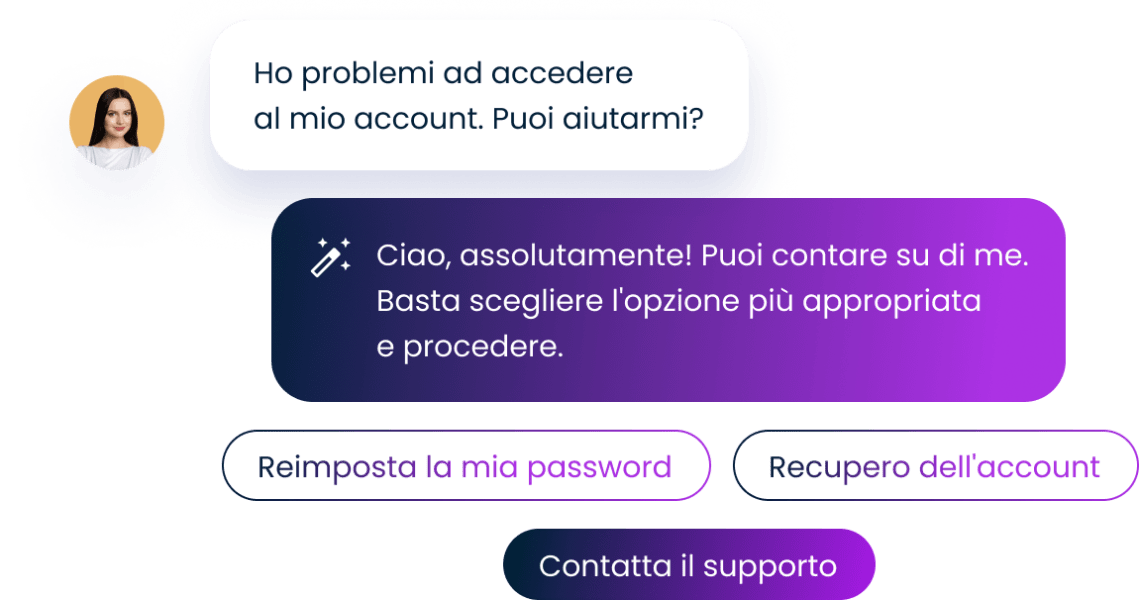 Riduci i costi con un chatbot di IA  automatizzando le domande dei clienti.