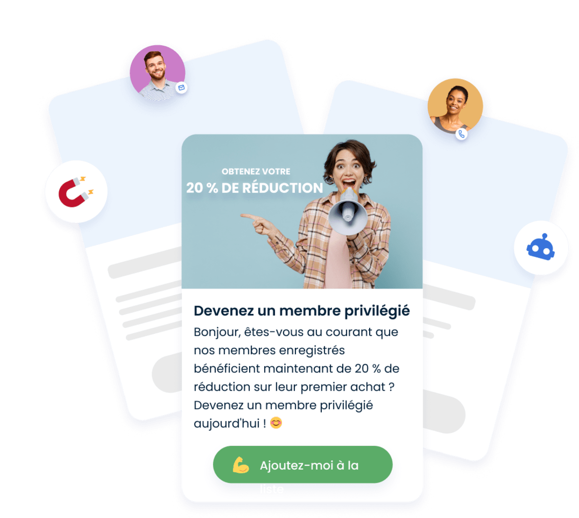 Chatbot de génération de propects collectant des contacts